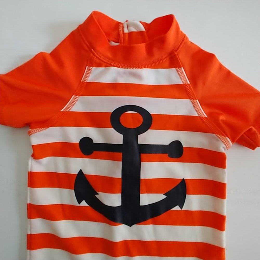George Orange Striped Anchor Rash Guard - Picture 3 of 8